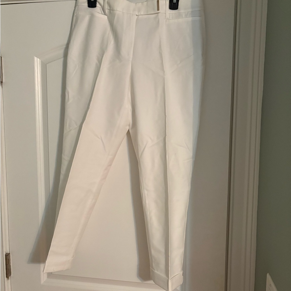 White House Black Market Cropped White Pants